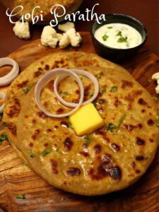 Gobhi Paratha + Butter + Dahi